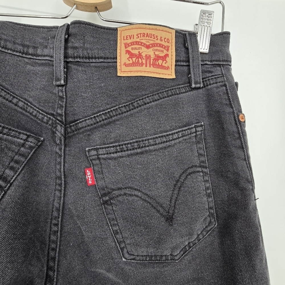 Levi Strauss grey ribcage staright ankle high rise jeans pants size 27 - Picture 5 of 9